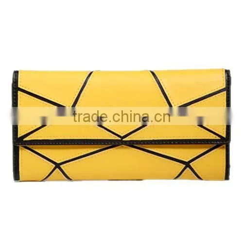 Lady Three Folded Genuine Leather Wallet, Europe and American Fashion Color Match Holder (BCN013)