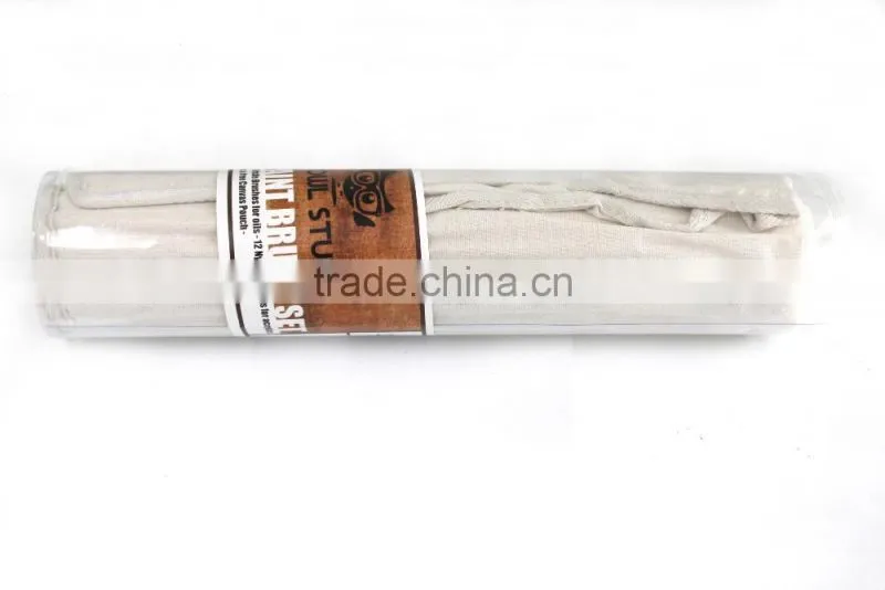 Variegated synthetic wooden handle artist painting brush