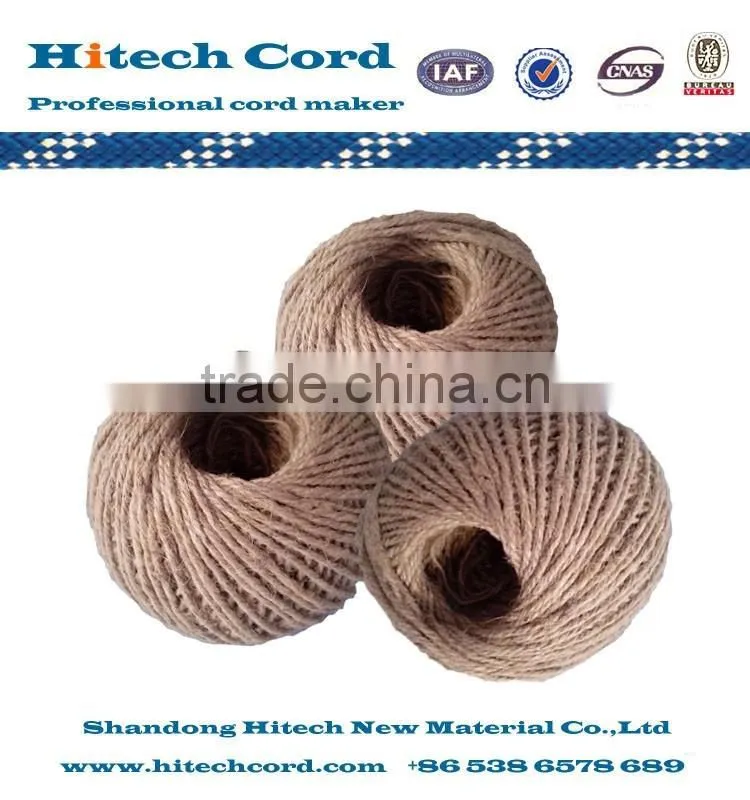 Chinese factory natural color Twisted jute yarn/jute twine/jute rope