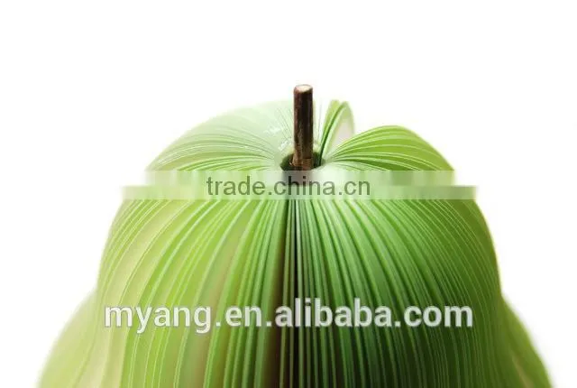 Promotional 3D fruit apple, pear watermelon shaped wholesale note paper fruit memo pad