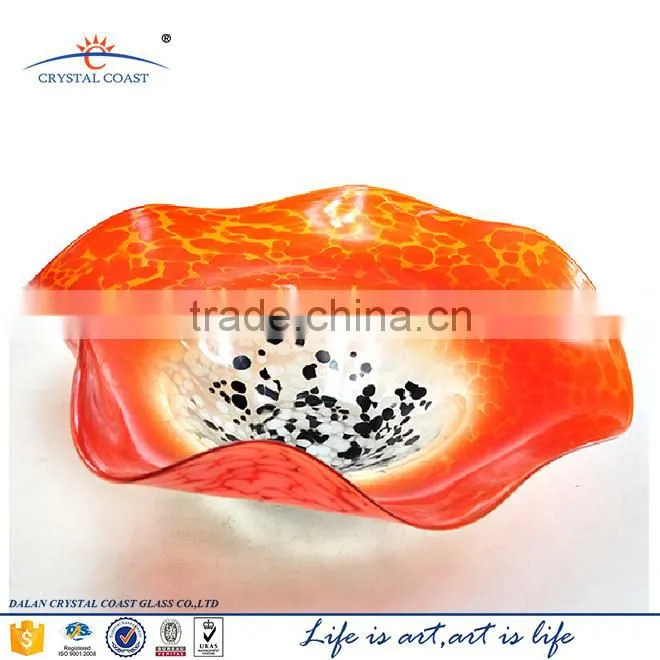hand blown art glass plate wall decoration