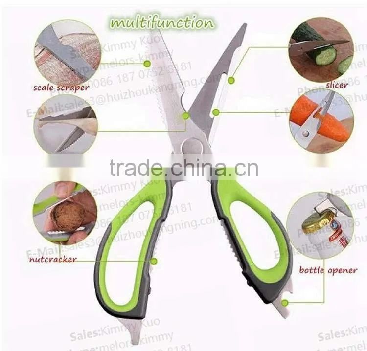 High Quality Safety kitchen scissor Stainless Steel Cutting Scissor TPR scissor