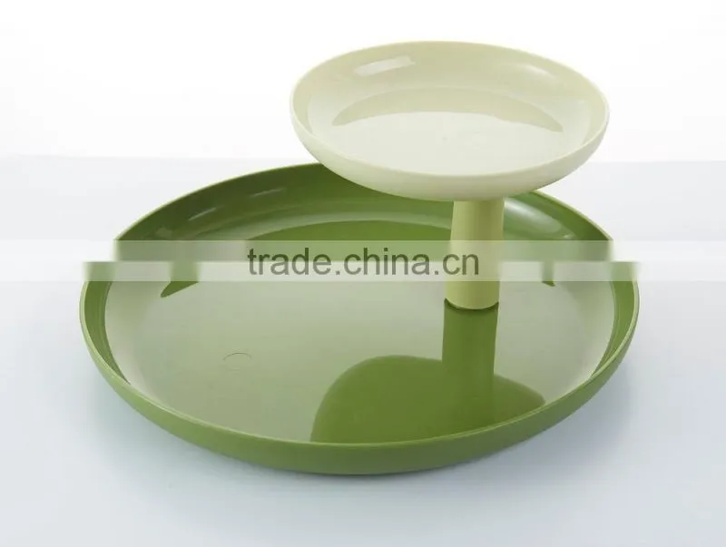 Plastic DIY Round Two Layer Fruit Tray