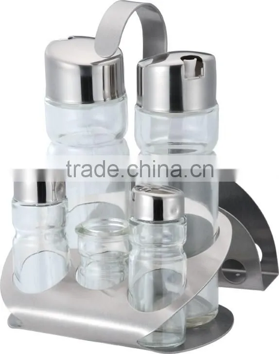 New Arrival 4 Pcs Magnetic Stainless Steel Spice Container Rack Set