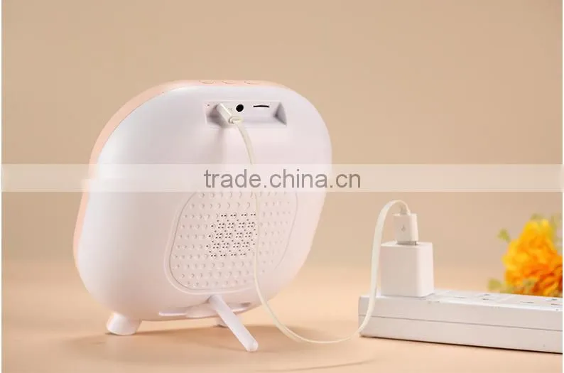 Desktop Makeup Mirror With Bluetooth Loudspeaker Box, USB Charge Table Lamp For Valentine Day