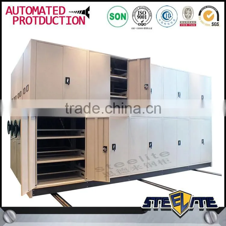 Office large capacity closed high density steel mobile file storage cabinet for box files mobile shelving