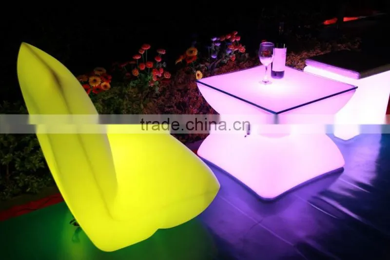 PE material illuminated bar interactive led table for indoor or outdoor using