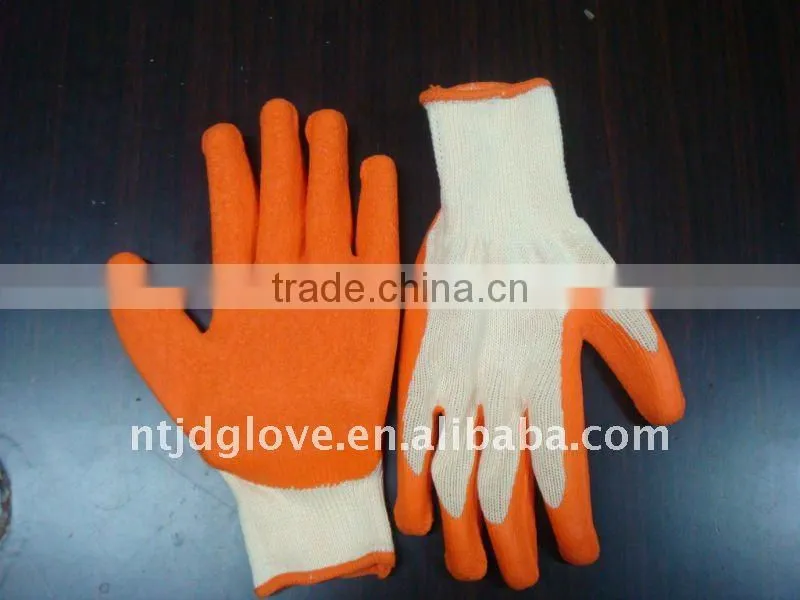 Latex gloves .