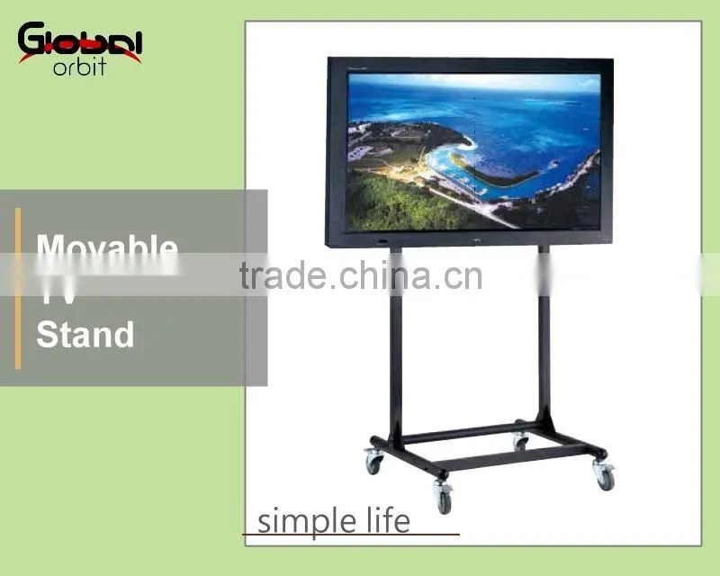 Adjustable in height monitor display stand, TV movable floor bracket stand