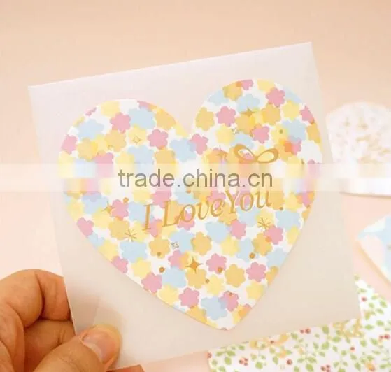 Heart Shape Folded Paper Greeting Card Handmade Valentine's Day Cards Handmade Decoration Greeting Card