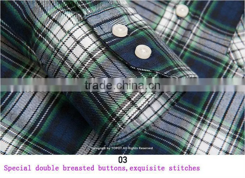 2014 Fashion 100%polyester mens casual long sleeve plaid shirt