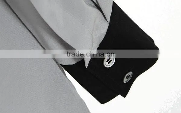 Factory latest designs long sleeves round collar ladies silk blouses chiffon blouse 2015
