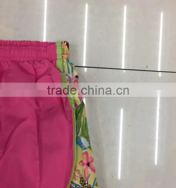 Clothing inventory women 100%polyester contrast sports shorts