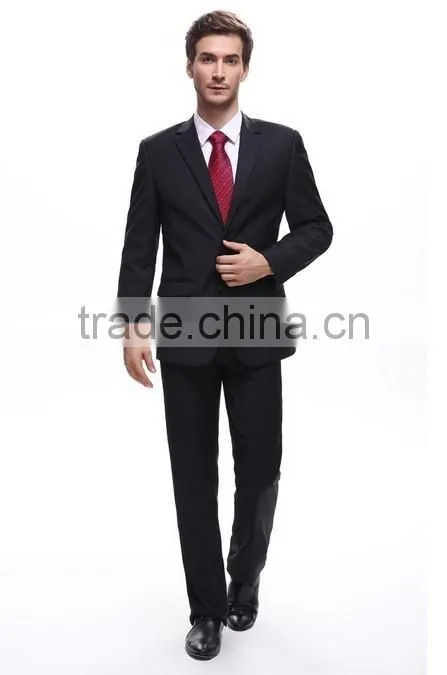latest design custom made black wool coat pant mens suit