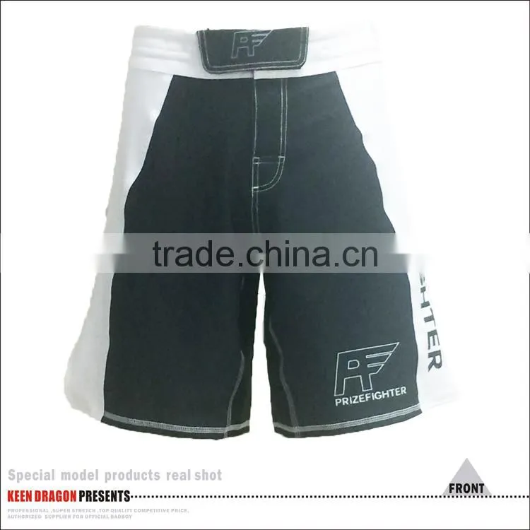 White and Black MMA Shorts Durable Martial Arts in Sportswear Men