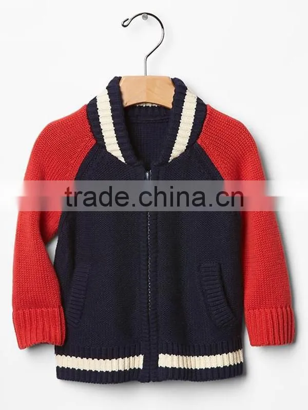 Varsity full zip sweater jacket for infant boys