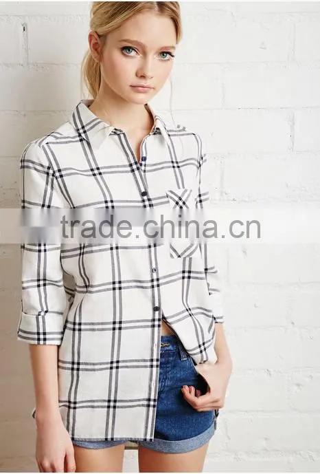 Wholesale Fashion design Lady Casual Long Sleeve Blouse