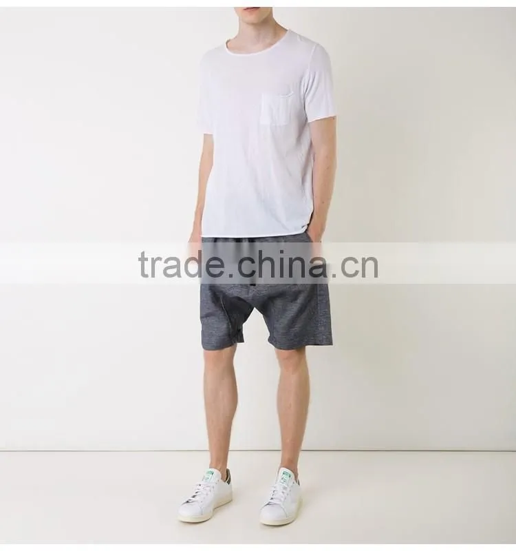 OEM High quality 100% cotton drawstring shorts custom men short pants in guangzhou