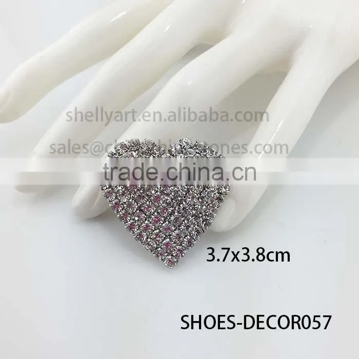 Heart Shape Crystal Rhinestone Shoe Clips