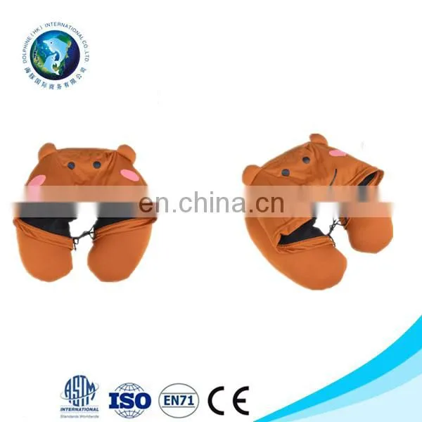 Personalized u shaped Travel Hooded Neck Support Pillow