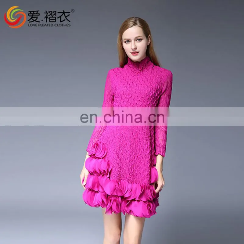 New arrival Autumn Winter warm women short skirts lace dress in solid color