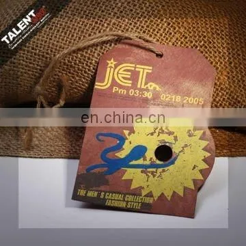 custom private design fashion garment hang tag for lady