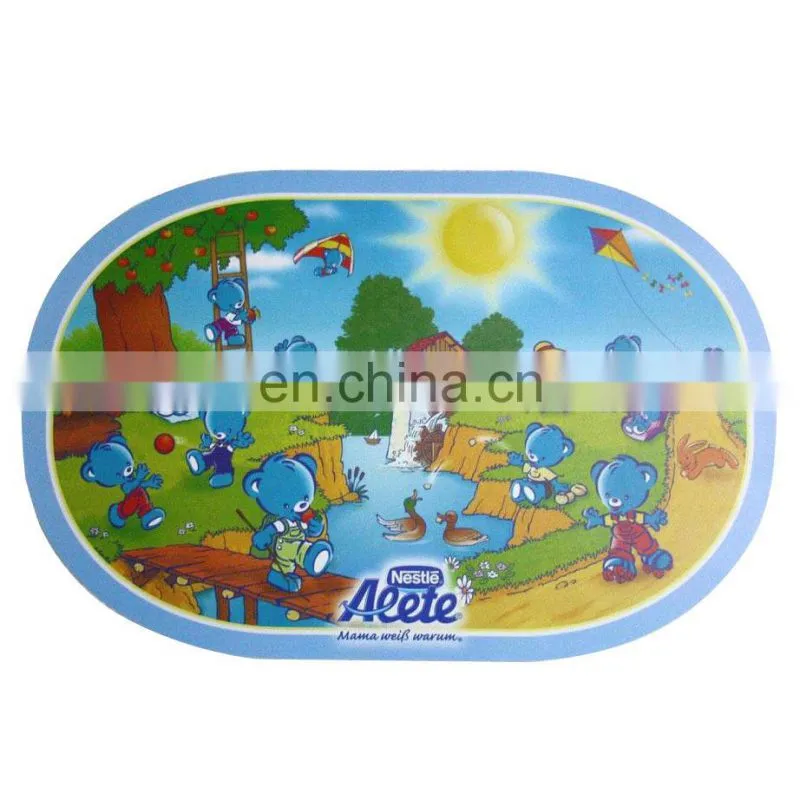custom shape size design printing clear plastic placemat