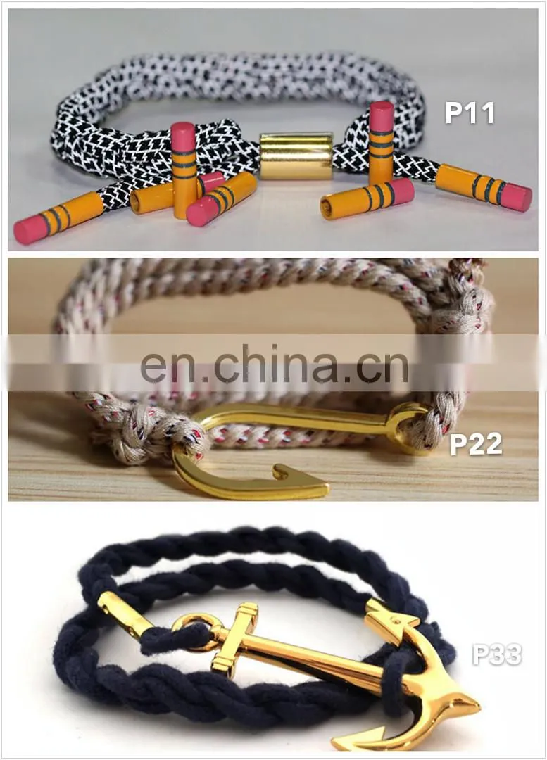 wholsale anchor bracelet with decorations charm bracelet rope tails
