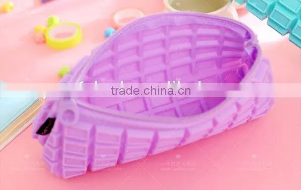 Chocolate shape Custom pencil bag fancy zipper lock pencil bag
