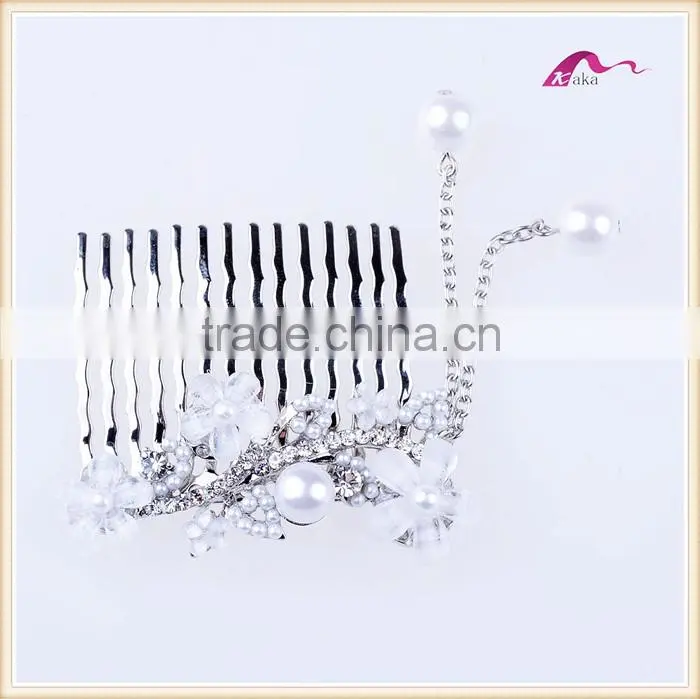 Elegant Bridal Pearl Flower Hair Comb Accessories