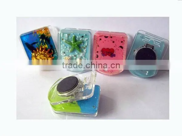 Country Souvenir Fridge Magnet, Liquid Sand Timer Sticker