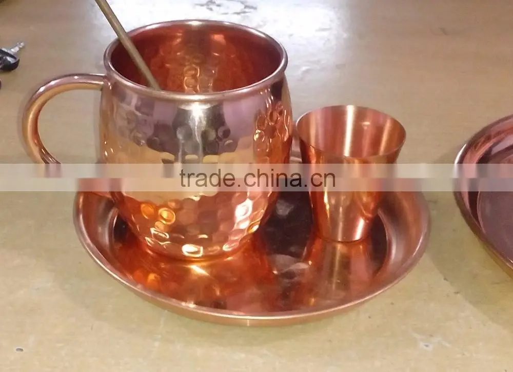 Copper Moscow Mule Mug Set Of Two With Wooden Box, Copper Mug With Custom Packing Service