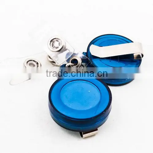 Colourful Round Retractable ID Reel Chain Badge Holder Key Tag Clip 32mm