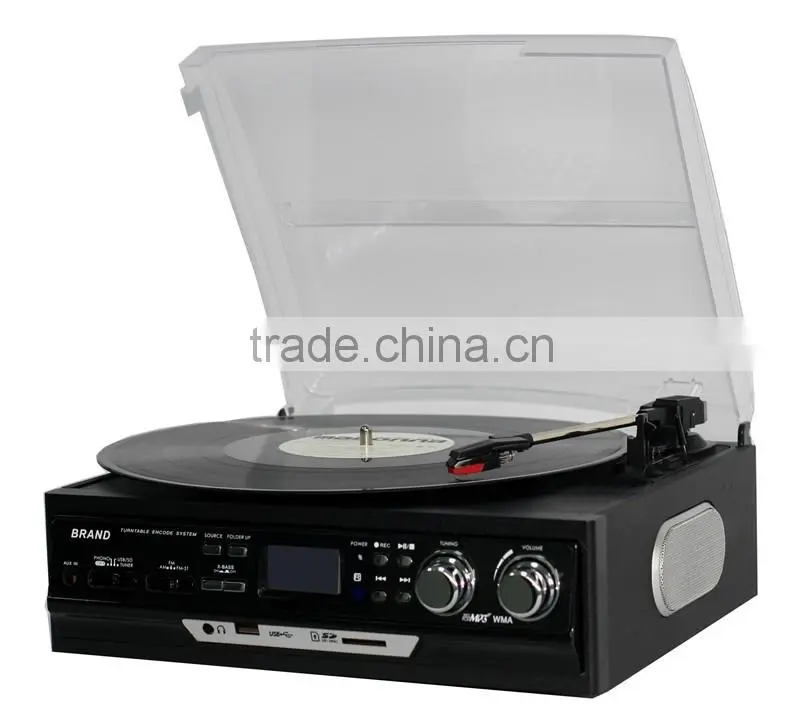 hot sale USB bluetooth Vinyl Suitcase Style Turntable record player
