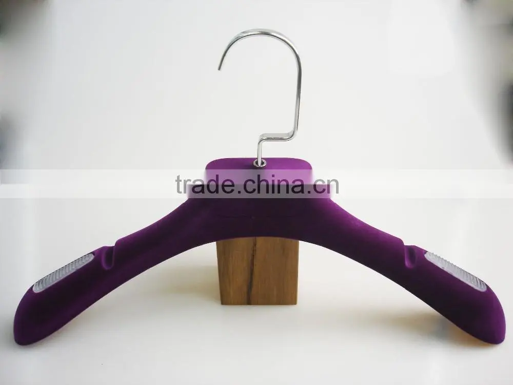 HA6983 hot new design flocked hanger velvet plastic coat hanger