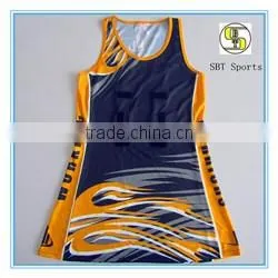 Design your own style cheap digital printed netball dress