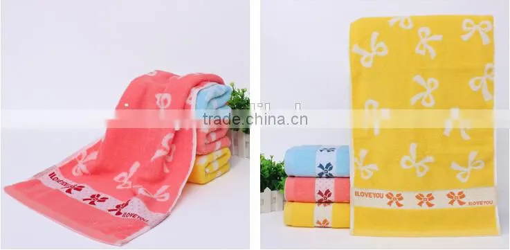 bowknot design 100% cotton wholesale price terry baby bath towel / customized beach towel