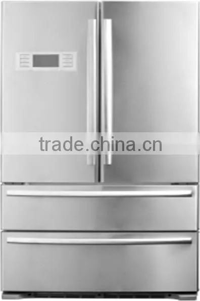 CE/GS/ROHS domestic french door refrigerator with ice maker