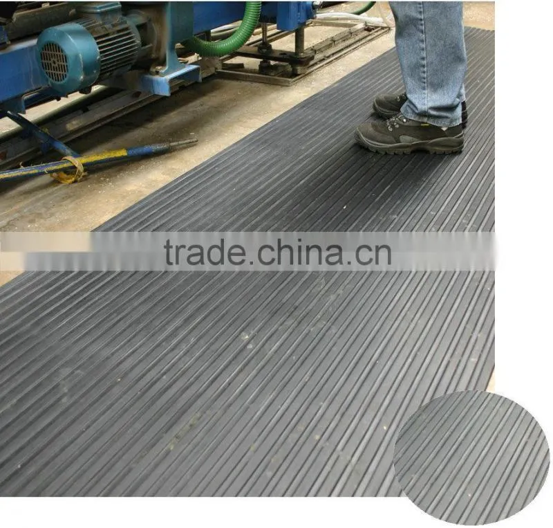Fine ribbed type anti-slip colorful rubber mat for parking