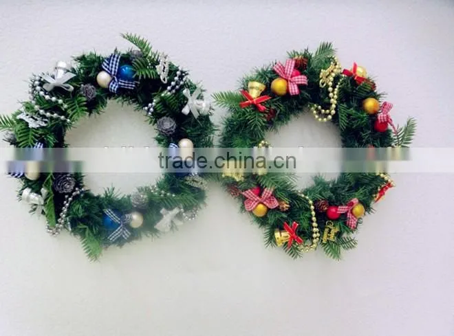 Green decorative garland and flowers