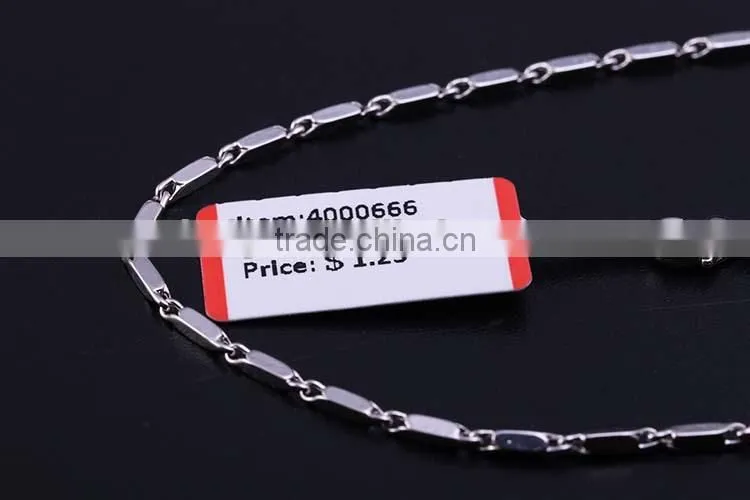 yiwu wholesale jewelry rhodium plated brass chain beautiful oblong shape necklace
