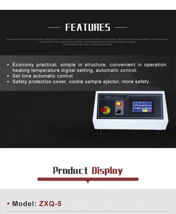 HST ZXQ-5 Automatic Touch Screen Metallographic Specimen Mounting Presses