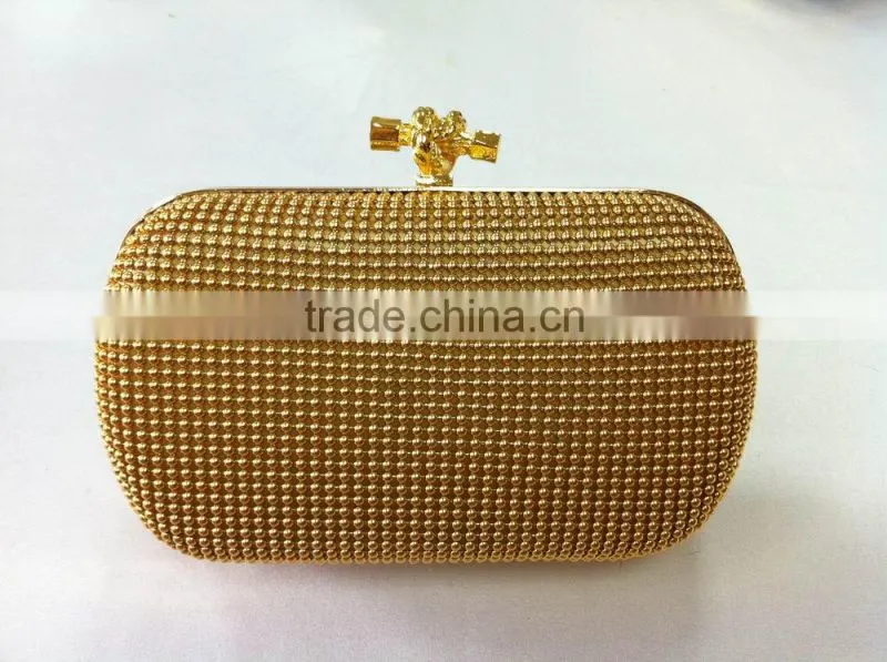 black cross shaped clasp clutch bag with mesh aluminum available color