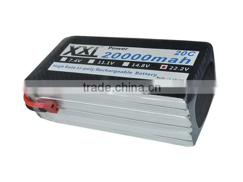 Universal rechargeable lipo battery 20000mah 22.2v 6s 20c lipo battery