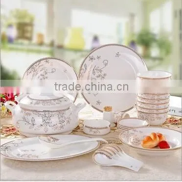 56 pcs hotel and restaurant porcelain buffet dinnerware set