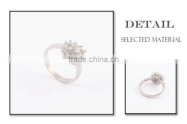 2015 hot new jewelry pave crystal wedding ring silver lady rings