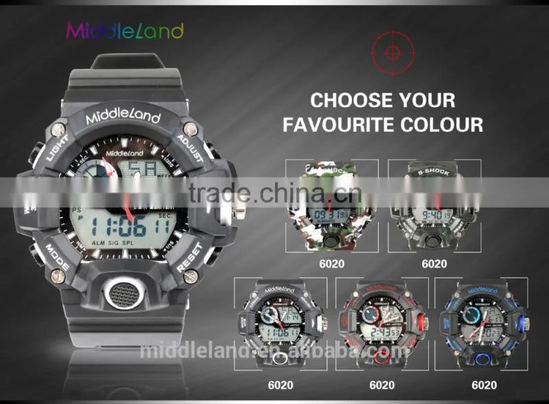 Luxury MIDDLELAND Brand Watch Latest Item Men Sports Double Movement Analog Digital Watches