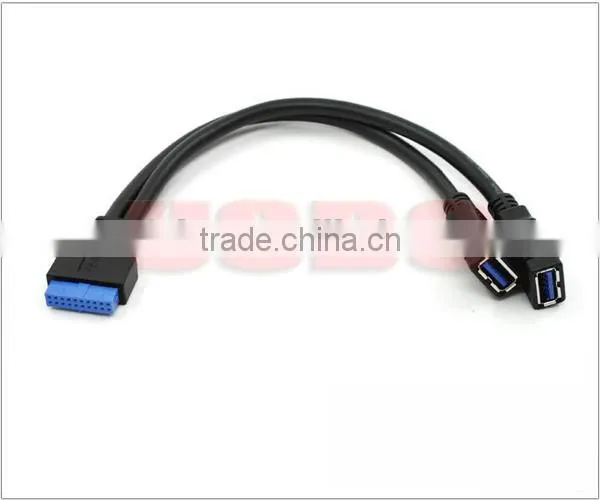USB3.0 20pin to 2 x USB3.0 A (F) charger cable