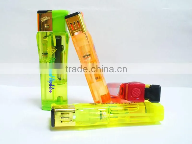 Five transparent colors refillable electric cigarette lighter