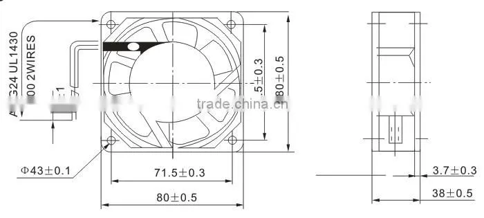 Salzer PD83B-220 Square AC Fan 80X80X38mm